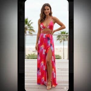 Hello Molly Vibrant Pink Maxi Dress